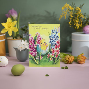 Cartes Pour Fêtes Annuelles Joli retro vintage poussette de Pâques ajouter un