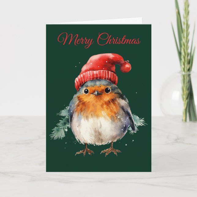 Cartes Pour Fêtes Annuelles Joli Robin (Devant)