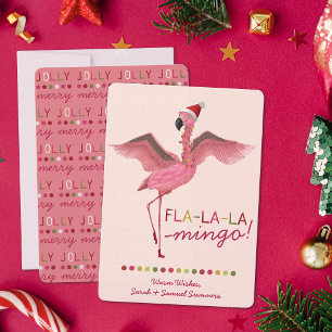 Cartes Pour Fêtes Annuelles Joli rose Tropical Floride Flamant rose Noël