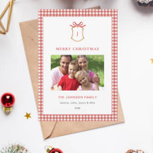 Joli Rouge En vichy Plaid Monogramme Noël