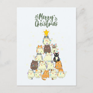 Cartes Pour Fêtes Annuelles Joli sapin de Noël chat