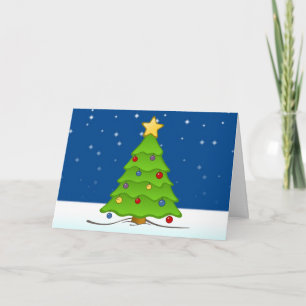 Cartes Pour Fêtes Annuelles Joli sapin de Noël en neige