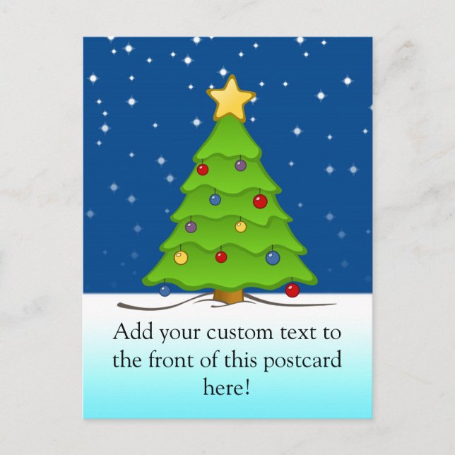 Cartes Pour Fêtes Annuelles Joli sapin de Noël en neige (Devant)