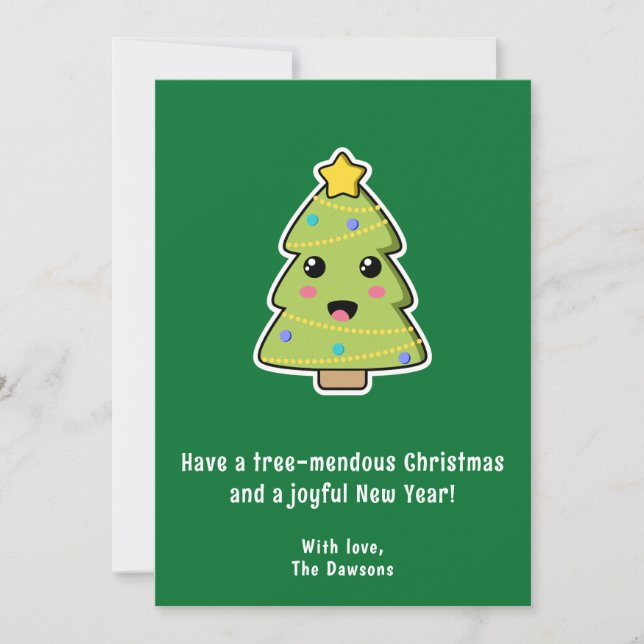 Cartes Pour Fêtes Annuelles Joli sapin de Noël Funny Arbre vert menaçant (Devant)