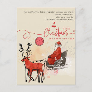Cartes Pour Fêtes Annuelles joli scandi nordique minimal aquarelle noël