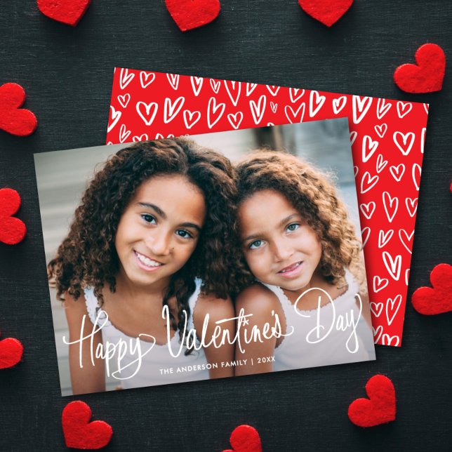 Cartes Pour Fêtes Annuelles Joli Script Amusant Joyeuse Saint-Valentin Une Pho (Créateur téléchargé)