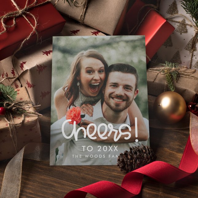 Cartes Pour Fêtes Annuelles Joli script Bravo à la photo du Nouvel An 2026 (Créateur téléchargé)