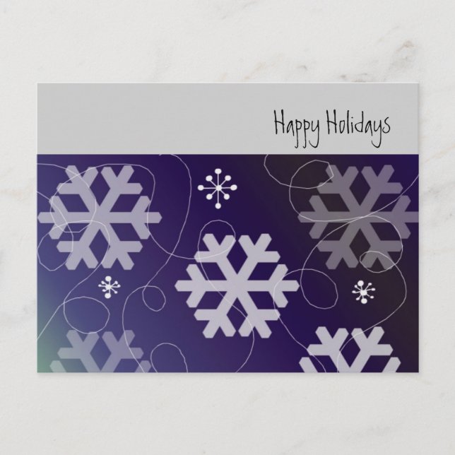 Cartes Pour Fêtes Annuelles Joli Snowflakes Violet (Devant)