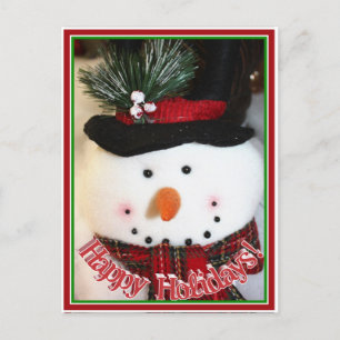 Cartes Pour Fêtes Annuelles Joli Snowman Toy souriant