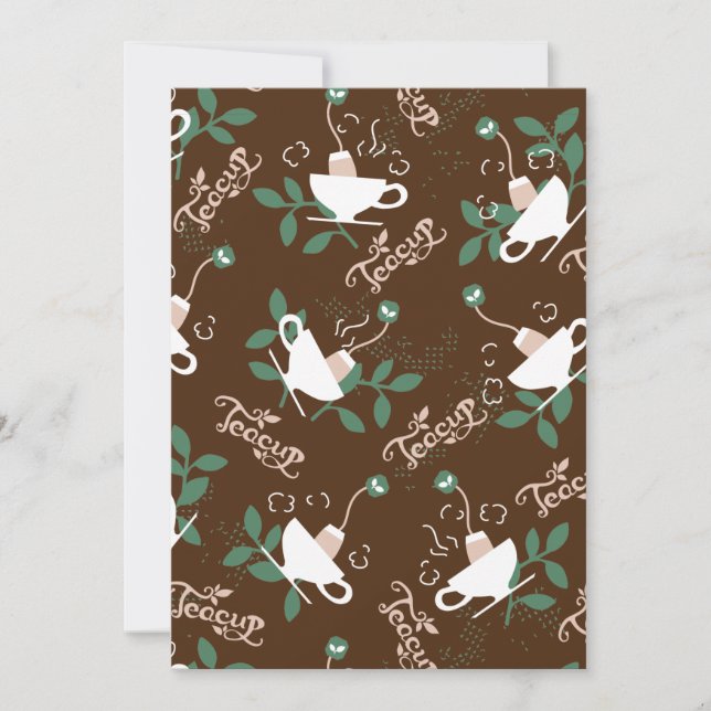 Cartes Pour Fêtes Annuelles Joli Teacup délicieux Thé (Devant)