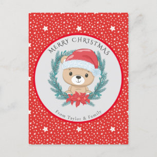 Cartes Pour Fêtes Annuelles Joli Teddy Bear Rouge Joyeux Noël