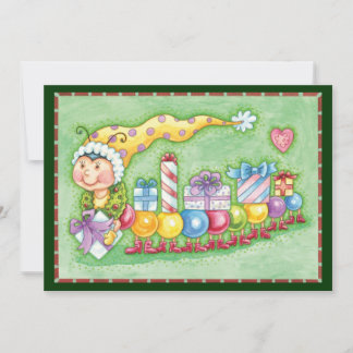 Cartes Pour Fêtes Annuelles Joli train chenille de Noël avec des cadeaux