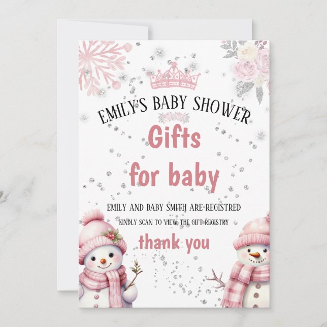 Cartes Pour Fêtes Annuelles Jolie aquarelle Baby shower Fleurs de Noël (Devant)