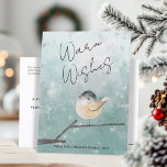 Cartes Pour Fêtes Annuelles Jolie Aquarelle Oiseau D'Hiver Chaleurs<br><div class="desc">Faites plaisir à vos proches avec cette adorable carte postale numérique personnalisée ! Doté d'une illustration originale d'un petit oiseau rond perché sur une branche hivernale, ce design saisit le charme douillet de la saison. Le texte "Chaleureux Voeux" ajoute une touche de coeur, et vous pouvez facilement personnaliser le texte...</div>