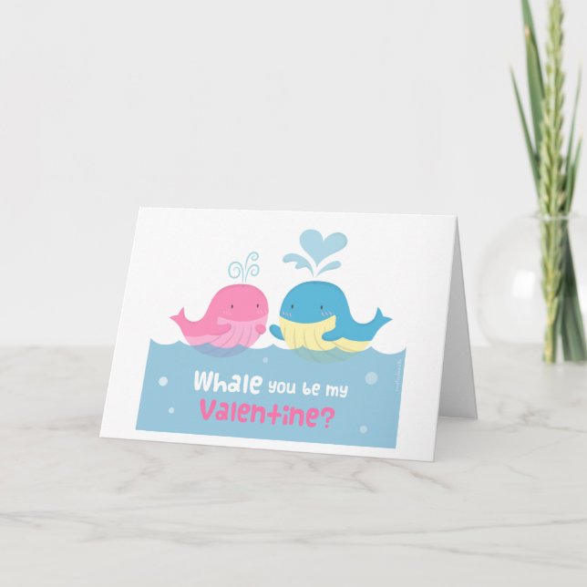 Cartes Pour Fêtes Annuelles Jolie baleine Tu Es À Moi Valentine Love (Devant)