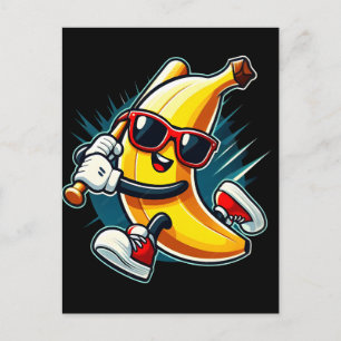 Cartes Pour Fêtes Annuelles Jolie banane portant un chapeau qui dit Banane 