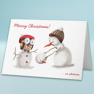 Cartes Pour Fêtes Annuelles Jolie Chouette des neiges Noël drôle