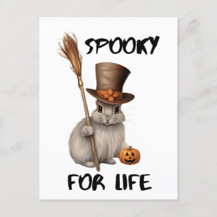 Cartes Pour Fêtes Annuelles Jolie conception de lapin à thème Halloween