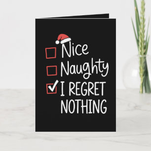 Cartes Pour Fêtes Annuelles Jolie Coquin Je Ne Regrette Rien Liste De Noël Pèr