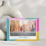 Cartes Pour Fêtes Annuelles Jolie couleur vive géométrique unique deux photo<br><div class="desc">Jolie couleur vive géométrique unique deux photo carte de vacances</div>