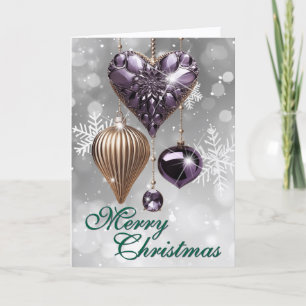 Cartes Pour Fêtes Annuelles Jolie décoration de Noël vintage en améthyste