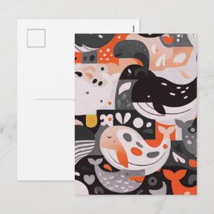 Cartes Pour Fêtes Annuelles Jolie décoration murale moderne à motif de baleine