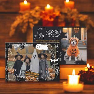 Cartes Pour Fêtes Annuelles Jolie Éffrayante Happy Halloween illustrations 2 p