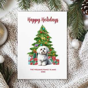 Cartes Pour Fêtes Annuelles Jolie famille de chien maltais Noël