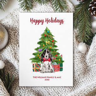 Cartes Pour Fêtes Annuelles Jolie famille de chien Spaniel Noël