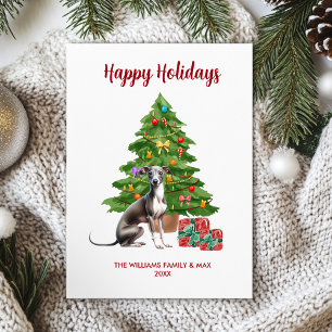 Cartes Pour Fêtes Annuelles Jolie famille de lévrier pour Noël