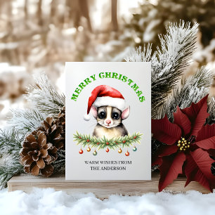 Cartes Pour Fêtes Annuelles Jolie famille de Sugar Glider australien à Noël