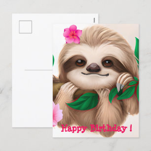 Cartes Pour Fêtes Annuelles Jolie fentes bébé accroché dans un arbre