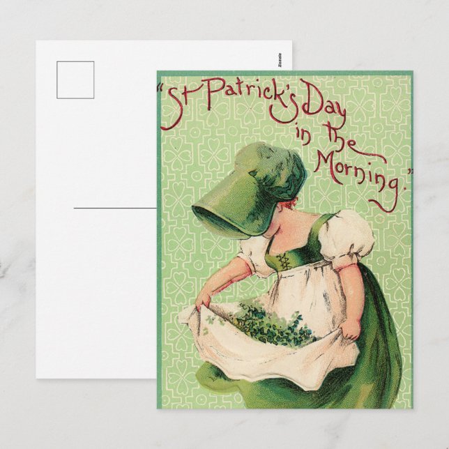 Cartes Pour Fêtes Annuelles jolie fille de la Saint-Patrick vacances (Devant / Derrière)