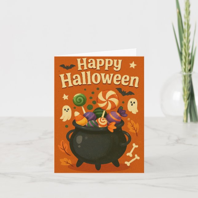 Cartes Pour Fêtes Annuelles Jolie Halloween effrayant  (Devant)