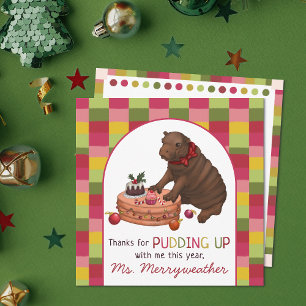 Cartes Pour Fêtes Annuelles Jolie Hippopotame Nain Coloré pour la Fête des Ens