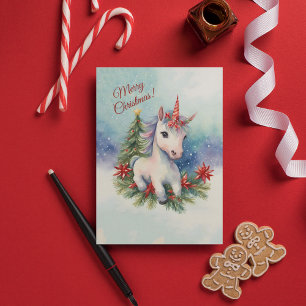 Cartes Pour Fêtes Annuelles Jolie licorne Noël