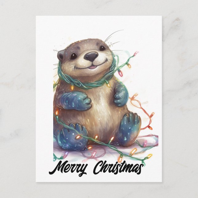 Cartes Pour Fêtes Annuelles Jolie Loupe de Noël adorable (Devant)