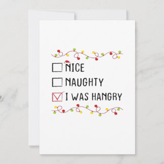Cartes Pour Fêtes Annuelles Jolie Méchant J'étais Affamé Liste de Noël