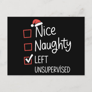 Cartes Pour Fêtes Annuelles Jolie méchante liste de Noël laissée sans surveill