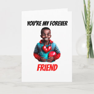 Cartes Pour Fêtes Annuelles Jolie melanin garçon pour toujours ami besties