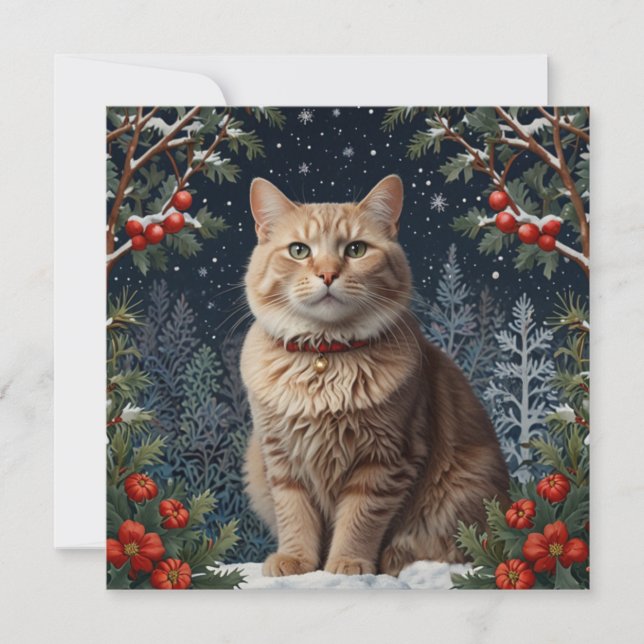 Cartes Pour Fêtes Annuelles Jolie Noël chic vacances hiver verdure (Devant)