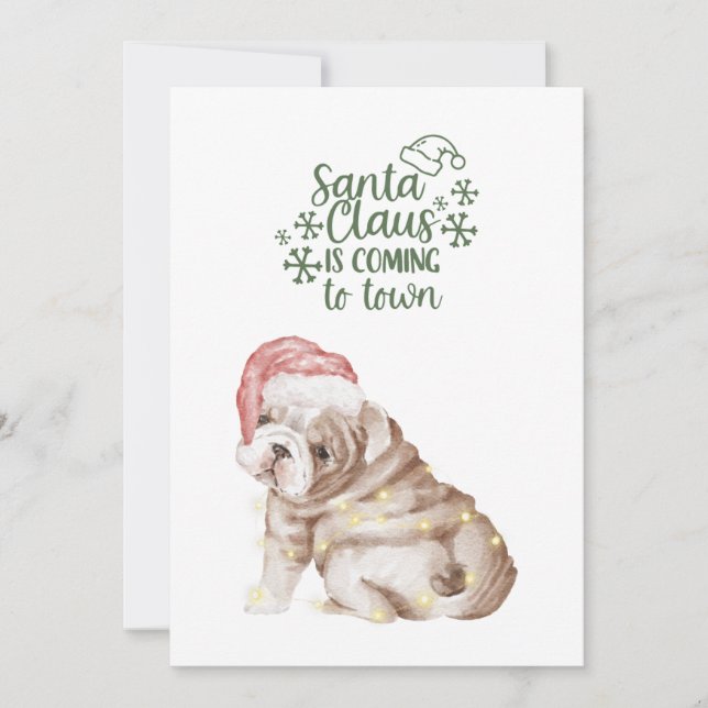 Cartes Pour Fêtes Annuelles Jolie Noël Chien Chien Chien Chien Noel Aquarelle (Devant)