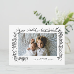 Cartes Pour Fêtes Annuelles Jolie nostalgie Ornement Garland vacances