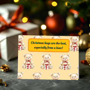 Cartes Pour Fêtes Annuelles Jolie ours en peluche de Noël