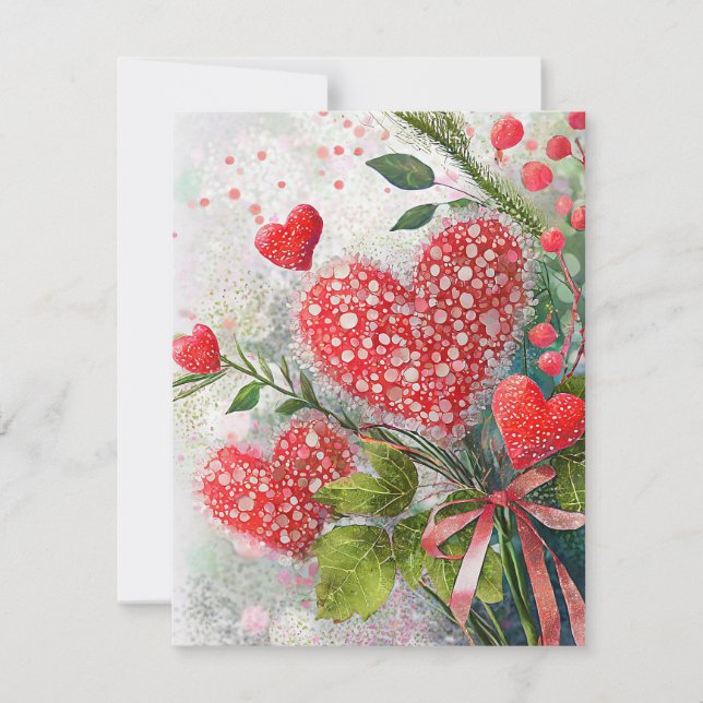 Cartes Pour Fêtes Annuelles Jolie paillettes coeur valentine (Devant)