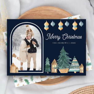 Cartes Pour Fêtes Annuelles Jolie photo d'arche nordique traditionnelle Noël m
