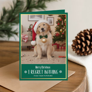 Cartes Pour Fêtes Annuelles Jolie photo de chien humoristique Joyeux Noël plié