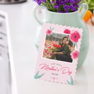 Cartes Pour Fêtes Annuelles Jolie photo de la fête des mères rose