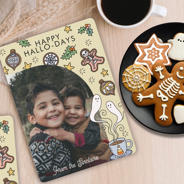 Cartes Pour Fêtes Annuelles Jolie photo de Noël Halloween en famille (Créateur téléchargé)