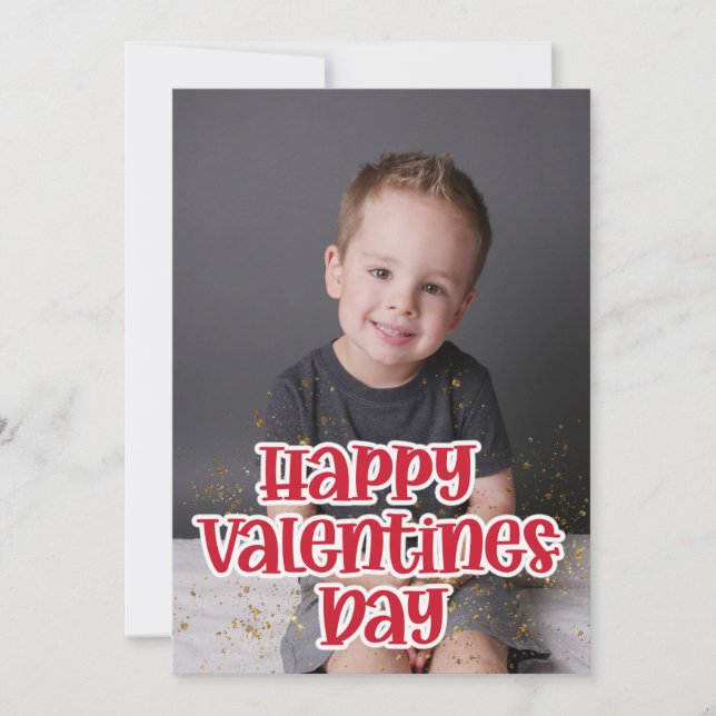 Cartes Pour Fêtes Annuelles Jolie photo d'enfant Joyeuse Saint-Valentin  (Devant)